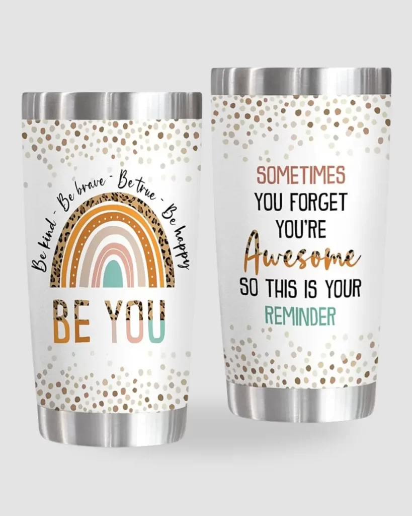 steel tumbler with cute writeup